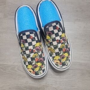 Van's Poppy Checkerboard Skate Shoes Sz 6
